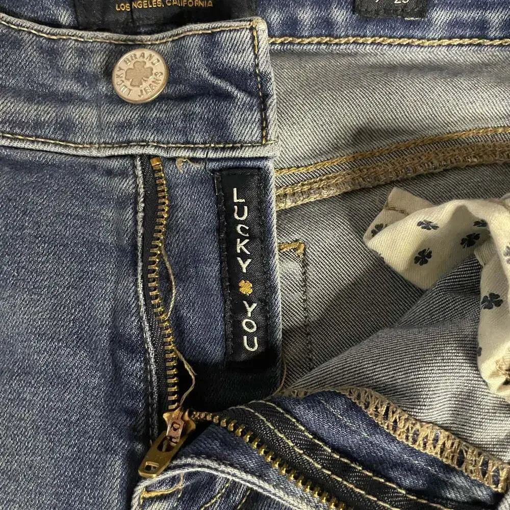 Lucky Brand Women's Distressed Mid-Rise blue Skinny Jeans Size 0/25